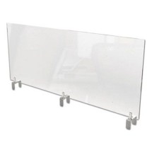 Ghent Clear Partition Extender with Attached Clamp, Thermoplastic Sheeting, 48&quot; x 3.88&quot; x 30&quot;