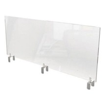 Ghent Clear Partition Extender with Attached Clamp, Thermoplastic Sheeting, 48&quot; x 3.88&quot; x 18&quot;