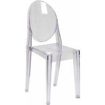 Flash Furniture FH-111-APC-CLR-GG Ghost Side Chair in Transparent Crystal