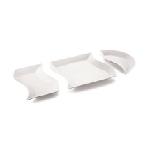 TableCraft P18 Glacier Collection Curved Square Porcelain Platter, 18&quot; x 18&quot;