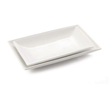 TableCraft P169 Glacier Collection Rectangular Porcelain Platter, 16" x 9-1/4"