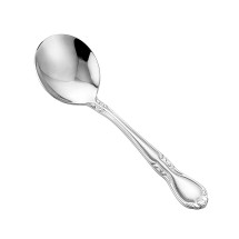 CAC China 8023-04 Glamour Bouillon Spoon, Extra Heavy Weight 18/8, 5 7/8&quot; - 1 dozen