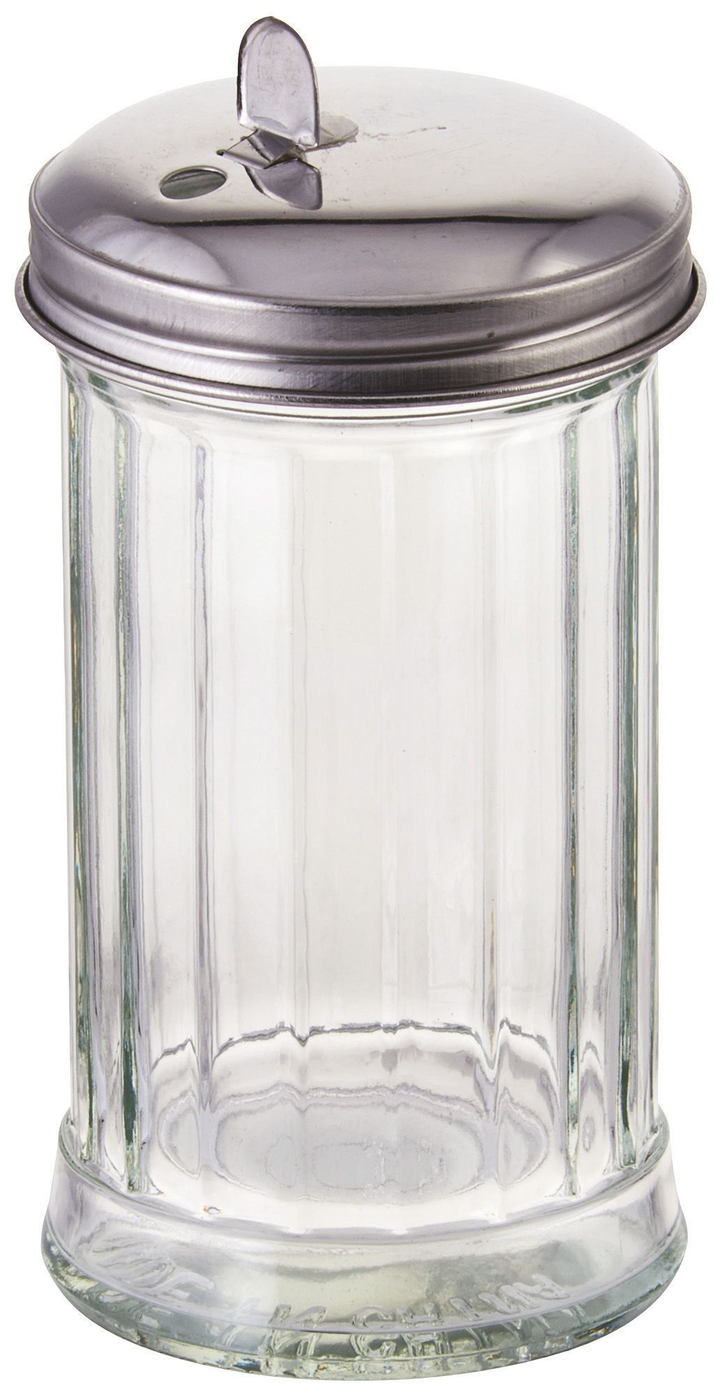 Winco G-102 Glass 12 oz. Sugar Pourer with Flap Top