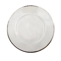 Jay Companies 1970002 Platinum Rim Clear Glass Round 13&quot; Charger Plate