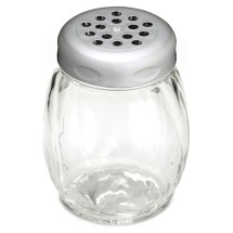 TableCraft 260CH Swirl Glass Shaker 6 oz. with Chrome Perforated Plastic Top