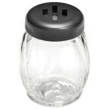TableCraft 260SLBK Swirl Glass Shaker 6 oz. with Black Slotted Plastic Top