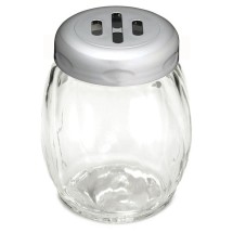 TableCraft 260SLCH Swirl Glass Shaker 6 oz. with Chrome Slotted Plastic Top
