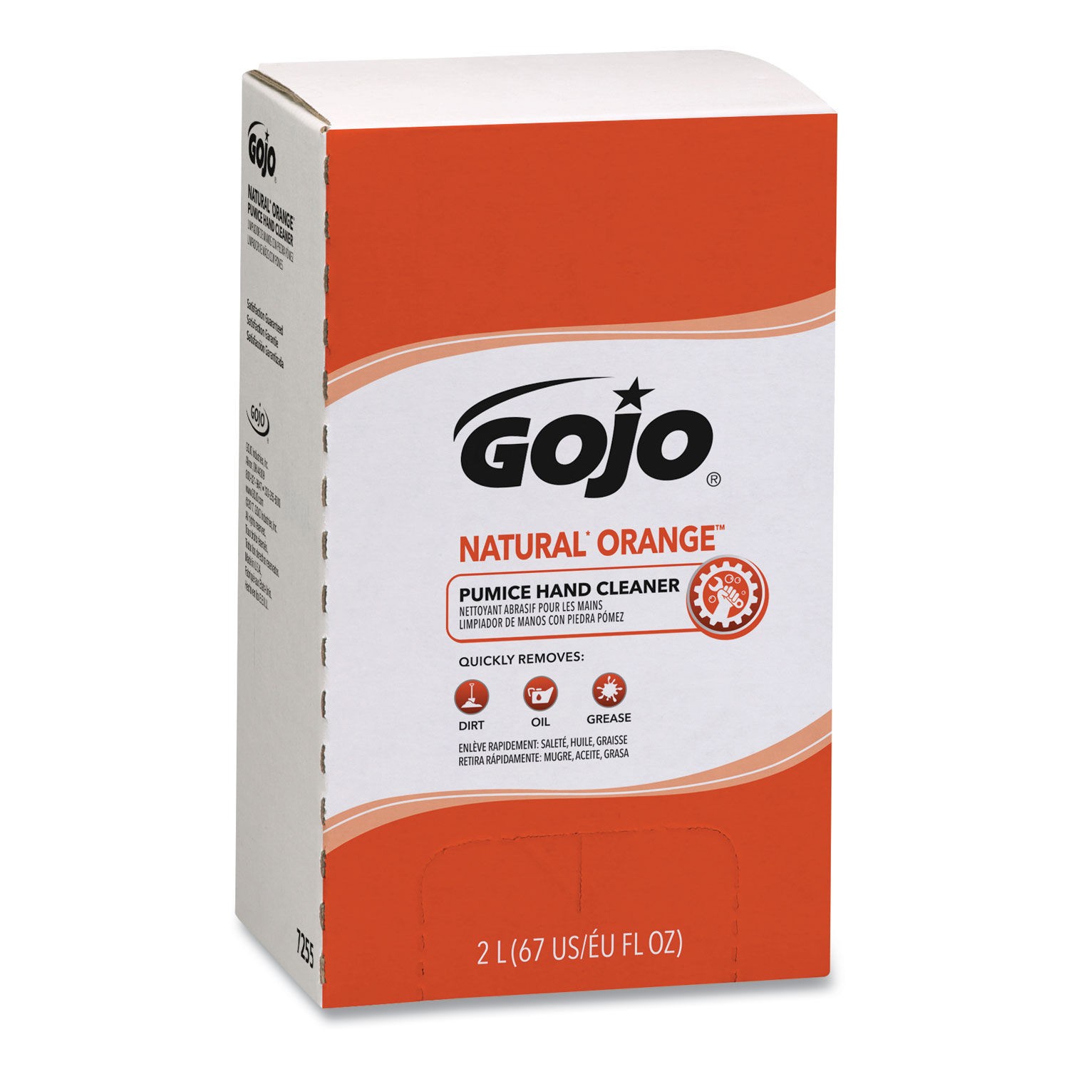 Gojo Natural Orange Pumice Hand Cleaner, Citrus, 2000 ml Refill, 4/Carton