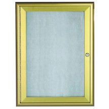 Aarco Products OWFC2418G Gold Indoor/Outdoor Waterfall Series 1-Door Enclosed Bulletin Board, 18&quot;W x 48&quot;H