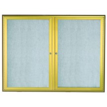 Aarco Products OWFC3648G Gold Indoor/Outdoor Waterfall Series 2-Door Enclosed Bulletin Board, 48&quot;W x 36&quot;H