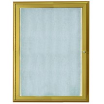 Aarco Products LOWFC3624G Gold Enclosed 1 Door Indoor/Outdoor Bulletin Board with Waterfall Style Frame and LED Lighting 24&quot;W x 36&quot;H