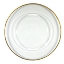 Jay Companies 1900002 Gold Rim Round Glass 13&quot; Charger Plate