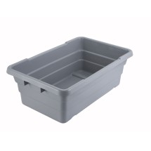 Winco PL-8 Stackable Gray Lug Box 24-1/2" x 15-3/4" x 9"