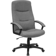 Flash Furniture BT-134A-GY-GG Gray Fabric Upholstered High Back Executive Swivel Office Chair