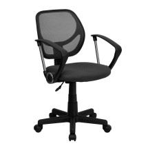 Flash Furniture WA-3074-GY-A-GG Gray Mesh Computer Chair with Arms