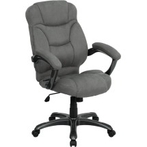 Flash Furniture GO-725-GY-GG Gray Microfiber High Back Office Chair