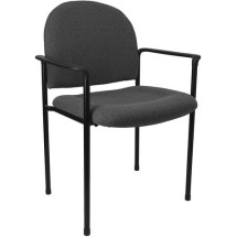 Flash Furniture BT-516-1-GY-GG Gray Steel Stacking Chair with Arms