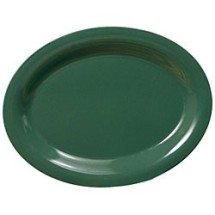 Thunder Group CR213GR Green Melamine Oval Platter, 13-1/2&quot; x 10-1/2&quot;