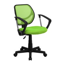 Flash Furniture WA-3074-GN-A-GG Green Mesh Computer Chair with Arms