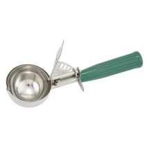 Winco ICD-12 Ice Cream Disher 3.25 oz. with Green Plastic Handle Size 12