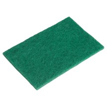 Winco SP-96N Green Scouring Pad Pack 6&quot; x 8-3/8&quot;