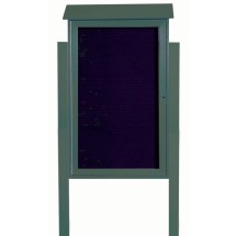 Aarco Products PLD4226LDPP-4 Green Single Hinged Door Plastic Lumber Message Center with Letter Board with Posts, 26&quot;W x 42&quot;H