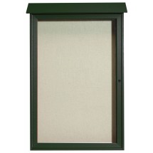 Aarco Products PLD4832-4 Green Single Hinged Door Plastic Lumber Message Center with Vinyl Board, 32&quot;W x 48&quot;H