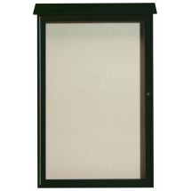 Aarco Products PLD5438-4 Green Single Hinged Door Plastic Lumber Message Center with Vinyl Board, 38&quot;W x 54&quot;H