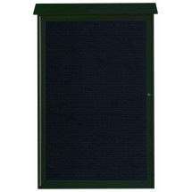 Aarco Products PLD5438L-4 Green Single Hinged Door Plastic Lumber Message Center with Letter Board, 38&quot;W x 54&quot;H