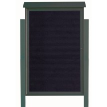 Aarco Products PLD5438LDPP-4 Green Single Hinged Door Plastic Lumber Message Center with Letter Board with Posts, 38&quot;W x 54&quot;H