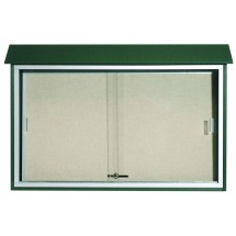 Aarco Products PLDS3045-4 Green Sliding Door Plastic Lumber Message Center with Vinyl Board, 45&quot;W x 30&quot;H