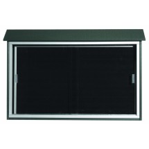 Aarco Products PLDS3045L-4 Green Sliding Door Plastic Lumber Message Center with Letter Board, 45&quot;W x 30&quot;H