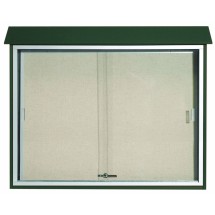 Aarco Products PLDS3645-4 Green Sliding Door Plastic Lumber Message Center with Vinyl Board, 45&quot;W x 36&quot;H