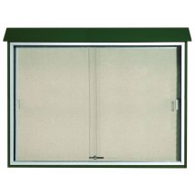 Aarco Products PLDS4052-4 Green Sliding Door Plastic Lumber Message Center with Vinyl Board, 52&quot;W x 40&quot;H