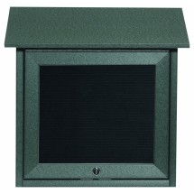 Aarco Products OPLD1818L-4 Green Slimline Series Top Hinged Single Door Plastic Lumber Message Center with Letter Board 18&quot;W x 18&quot;H