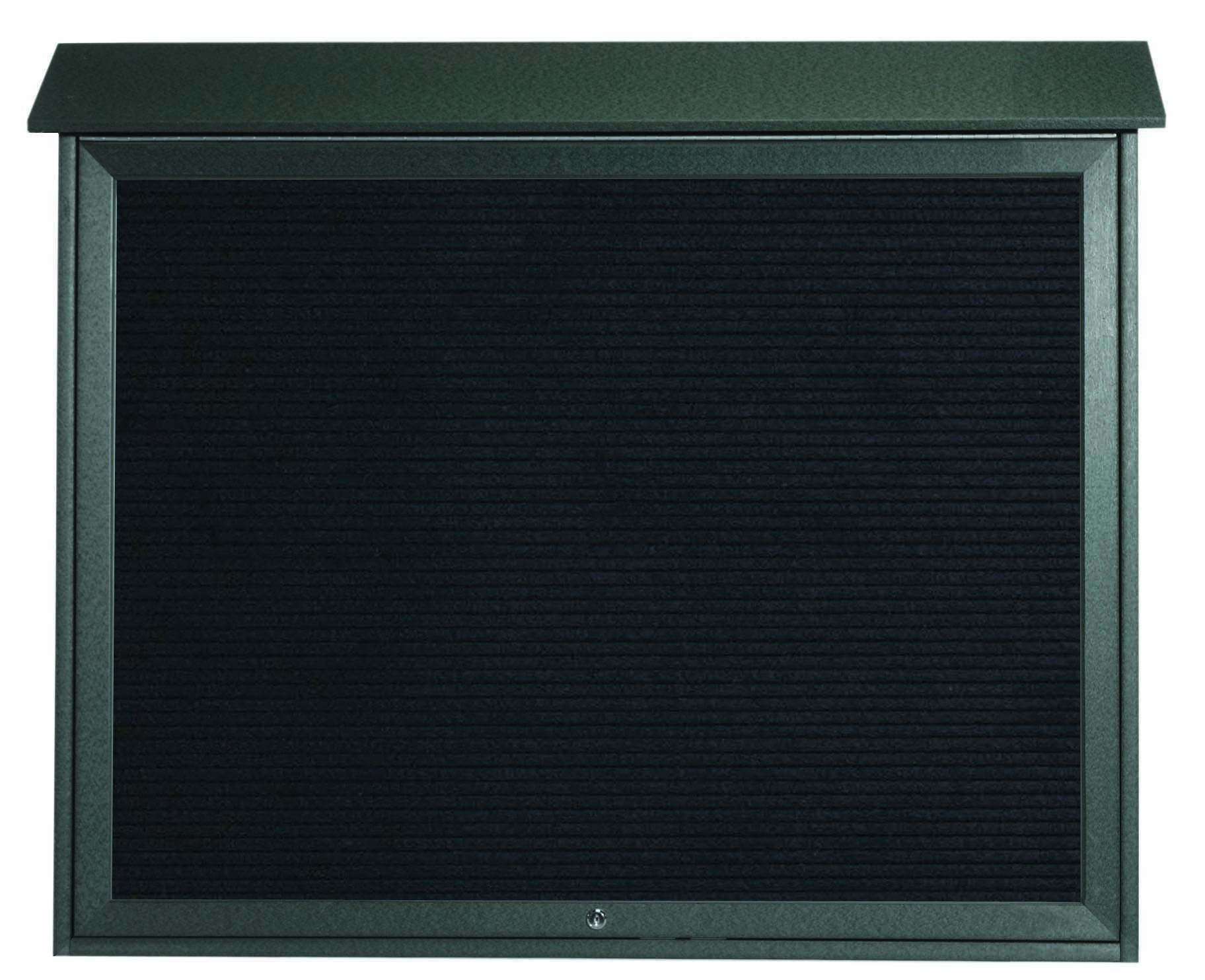 Aarco Products PLD3645TL-4 Green Top Hinged Single Door Plastic Lumber Message Center with Letter Board, 45"W x 36"H 