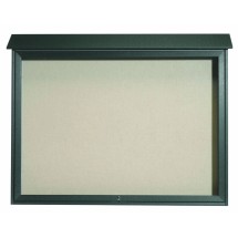 Aarco Products PLD4052T-4 Green Top Hinged Single Door Plastic Lumber Message Center with Vinyl Board, 52&quot;W x 40&quot;H
