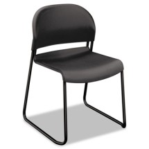 HON GuestStacker Chairs, Lava with Black Base, 4/Carton
