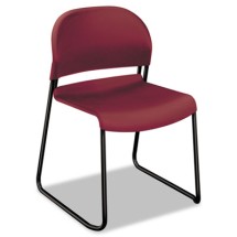HON GuestStacker Chairs, Mulberry with Black Base, 4/Carton