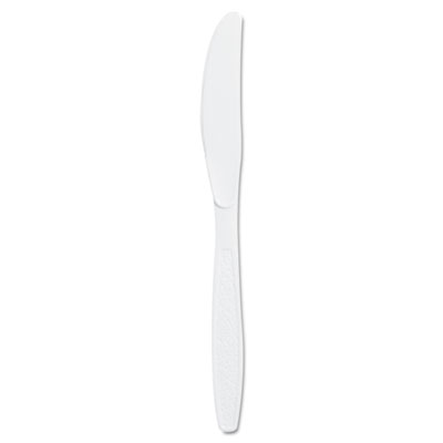 Guildware Extra Heavyweight Plastic Knives, White, 100/Box