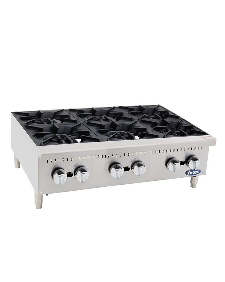 Atosa ACHP-6  Heavy Duty Stainless Steel 36" Six Burner Hot Plate