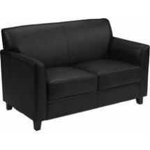 Flash Furniture BT-827-2-BK-GG HERCULES Diplomat Series Black Leather Love Seat