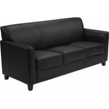 Flash Furniture BT-827-3-BK-GG HERCULES Diplomat Series Black Leather Sofa