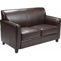 Flash Furniture BT-827-2-BN-GG HERCULES Diplomat Series Brown Leather Love Seat