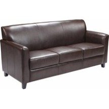 Flash Furniture BT-827-3-BN-GG HERCULES Diplomat Series Brown Leather Sofa