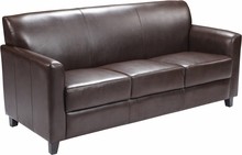 Flash Furniture BT-827-3-BN-GG HERCULES Diplomat Series Brown Leather Sofa