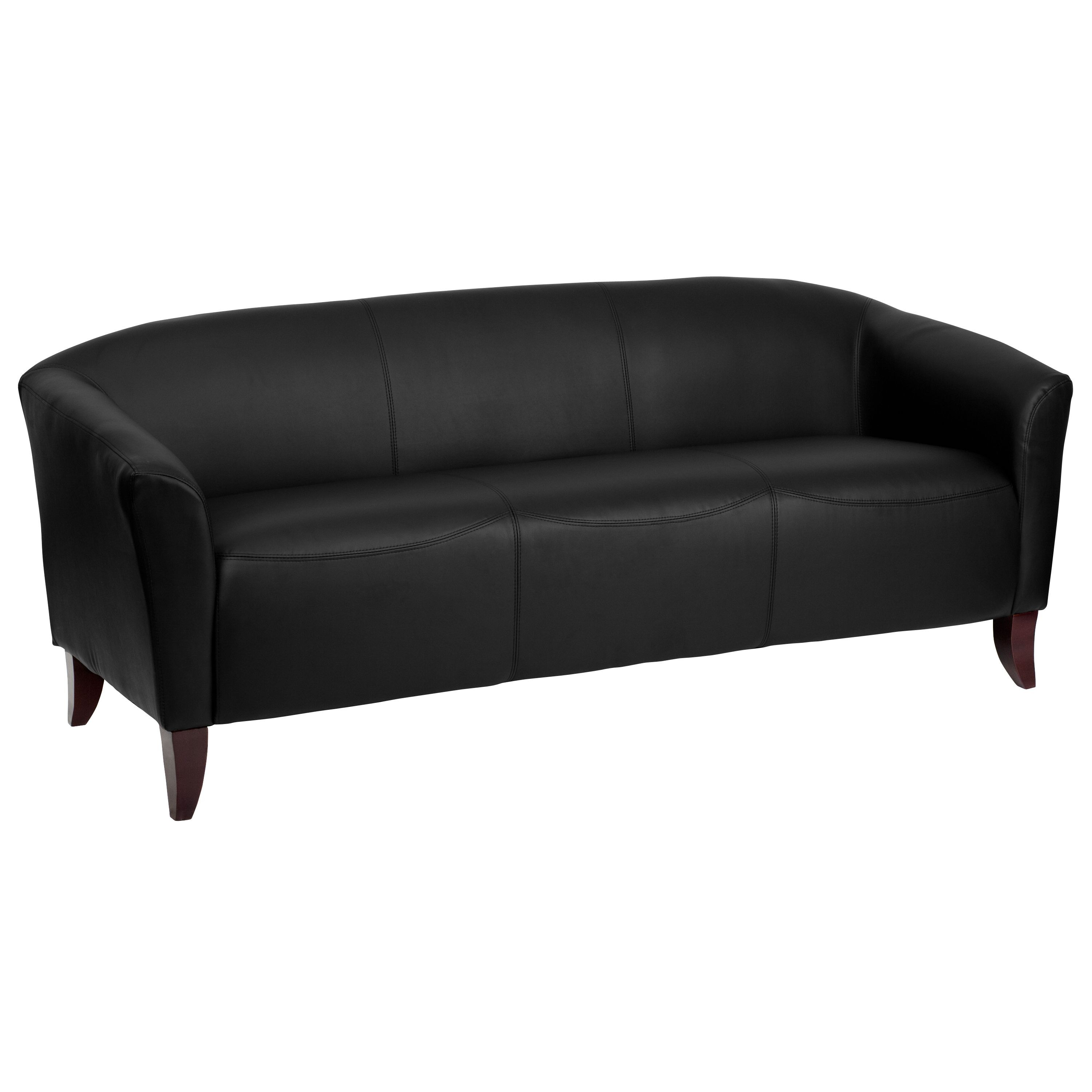 Flash Furniture 111-3-BK-GG HERCULES Imperial Series Black Leather Sofa