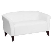 Flash Furniture 111-2-WH-GG HERCULES Imperial Series White Leather Love Seat