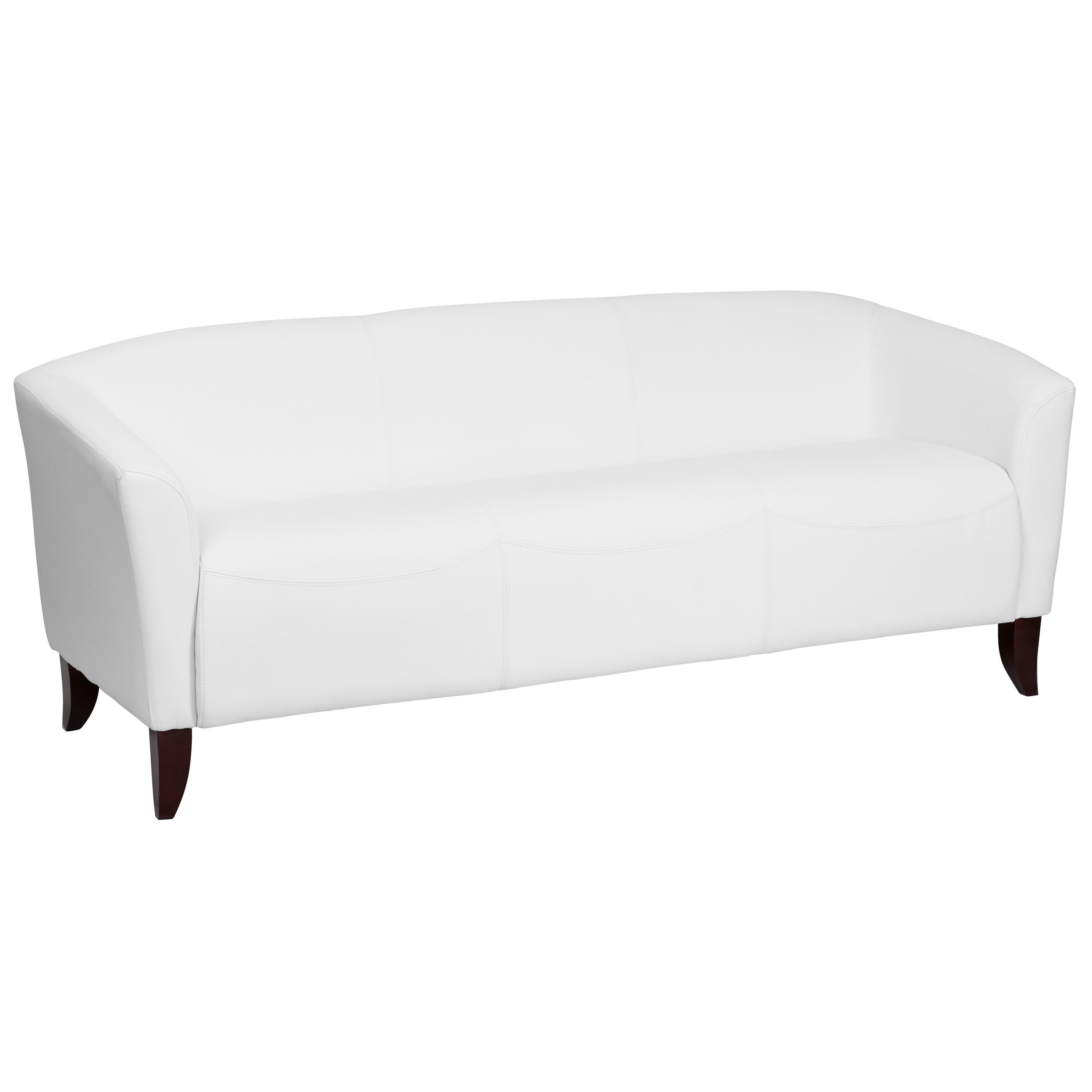 Flash Furniture 111-3-WH-GG HERCULES Imperial Series White Leather Sofa