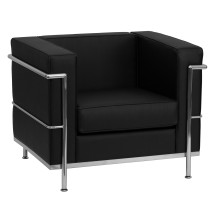 Flash Furniture ZB-REGAL-810-1-CHAIR-BK-GG HERCULES Regal Series Contemporary Black Leather Chair with Encasing Frame